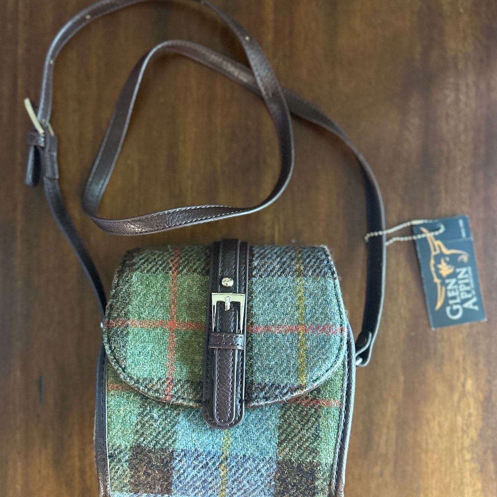 Glen Appin Harris Tweed Tartan Crossbody bag-from Scotland w/ tags